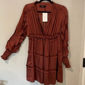 OPT Burgundy Lightweight Dress Large NWT
